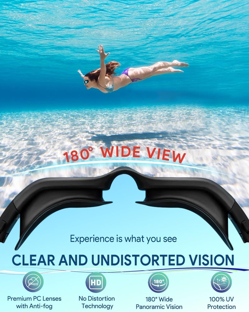 Otionus Store Swim Goggles, Polarized Adult Swimming Goggles Bungee Strap No Hair Pulling Anti-fog Pool Goggles for Men Women - Image 5